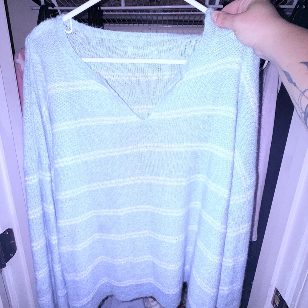 American Eagle Outfitters Soft Blue V-Neck Sweater